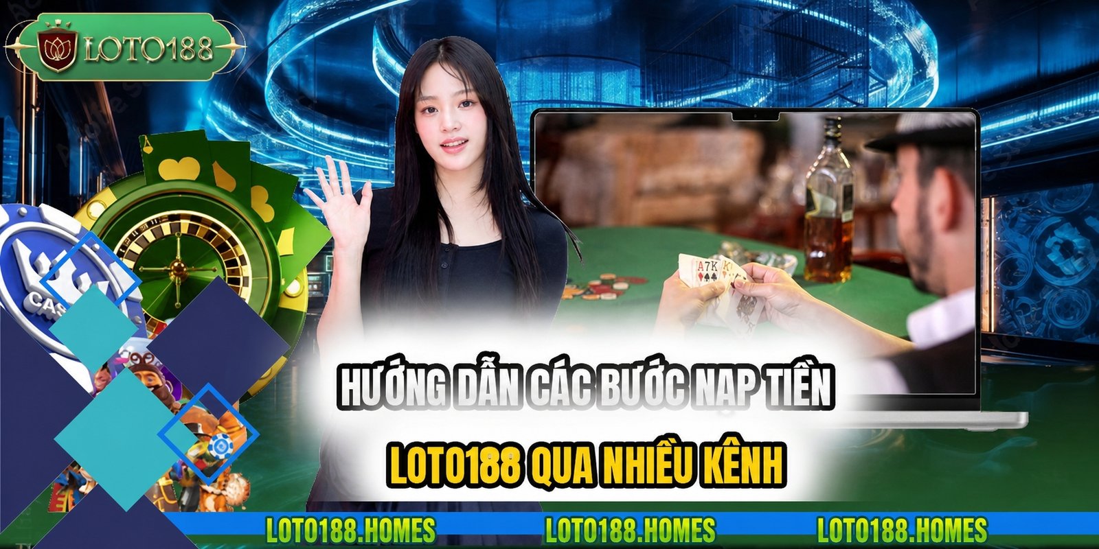 Hướng dẫn các bước nạp tiền LOTO188 qua nhiều kênh